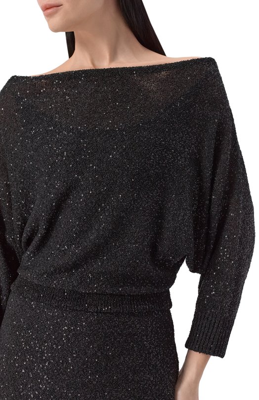 Платье с отделкой пайетками Max Mara Studio MSEGETT0 Чёрный  MSEGETT0 Фото 4