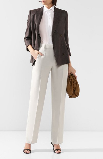 Шелковые брюки GIORGIO ARMANI бежевого цвета по цене 143500 руб., арт. 0SHPP09M/T01HI, фото 2 Шелковые брюки GIORGIO ARMANI, арт. 0SHPP09M/T01HI, фото 2