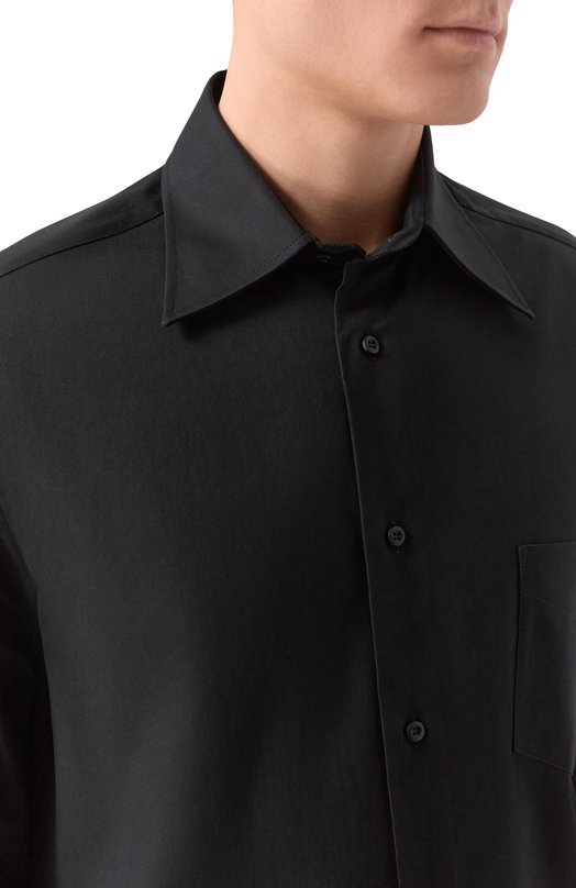 Хлопковая сорочка Brunello Cucinelli MW6040621 Чёрный  MW6040621 Фото 5