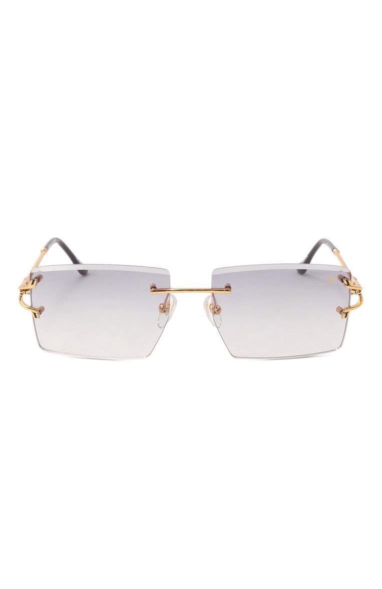 Женские солнцезащитные очки VINTAGE FRAMES серого цвета, арт. IC0N 24KT YELL0W G0LD/ASPHALT | Фото 4 (Региональные ограничения белый список (Axapta Mercury): Не проставлено; Нос: Не проставлено; Материал: Металл; Тип очков: С/з; Кросс-КТ: С/з-унисекс; Очки форма: Прямоугольные, Безоправные; Оптика Гендер: оптика-унисекс)