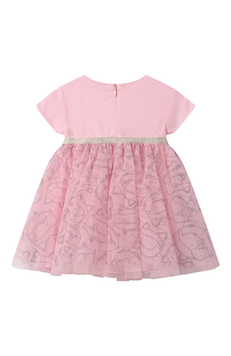 Детское платье KARL LAGERFELD KIDS розового цвета, арт. Z30519 | Фото 2 (Материал подклада: Вискоза; Рукава: Короткие; Девочки Кросс-КТ: Платье-одежда; Случай: Повседневный; Материал внешний: Синтетический материал; Автоматизация состава: Проставлено; Автоматизация ТО: Проставлено; Ростовка одежда: 9 мес | 74 см, 2 года | 92 см, 12 мес | 80 см)
