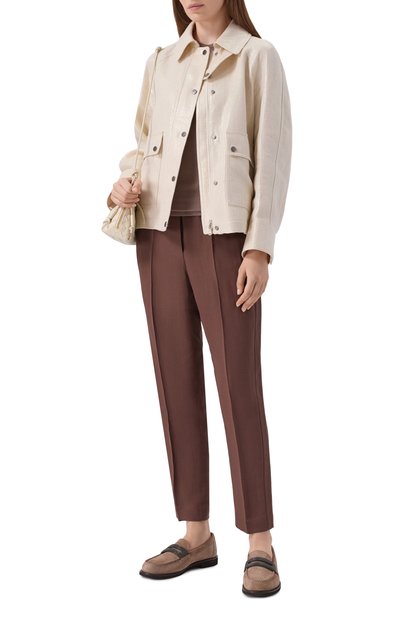 Брюки из вискозы и льна BRUNELLO CUCINELLI, арт. MH126P7197, фото 2