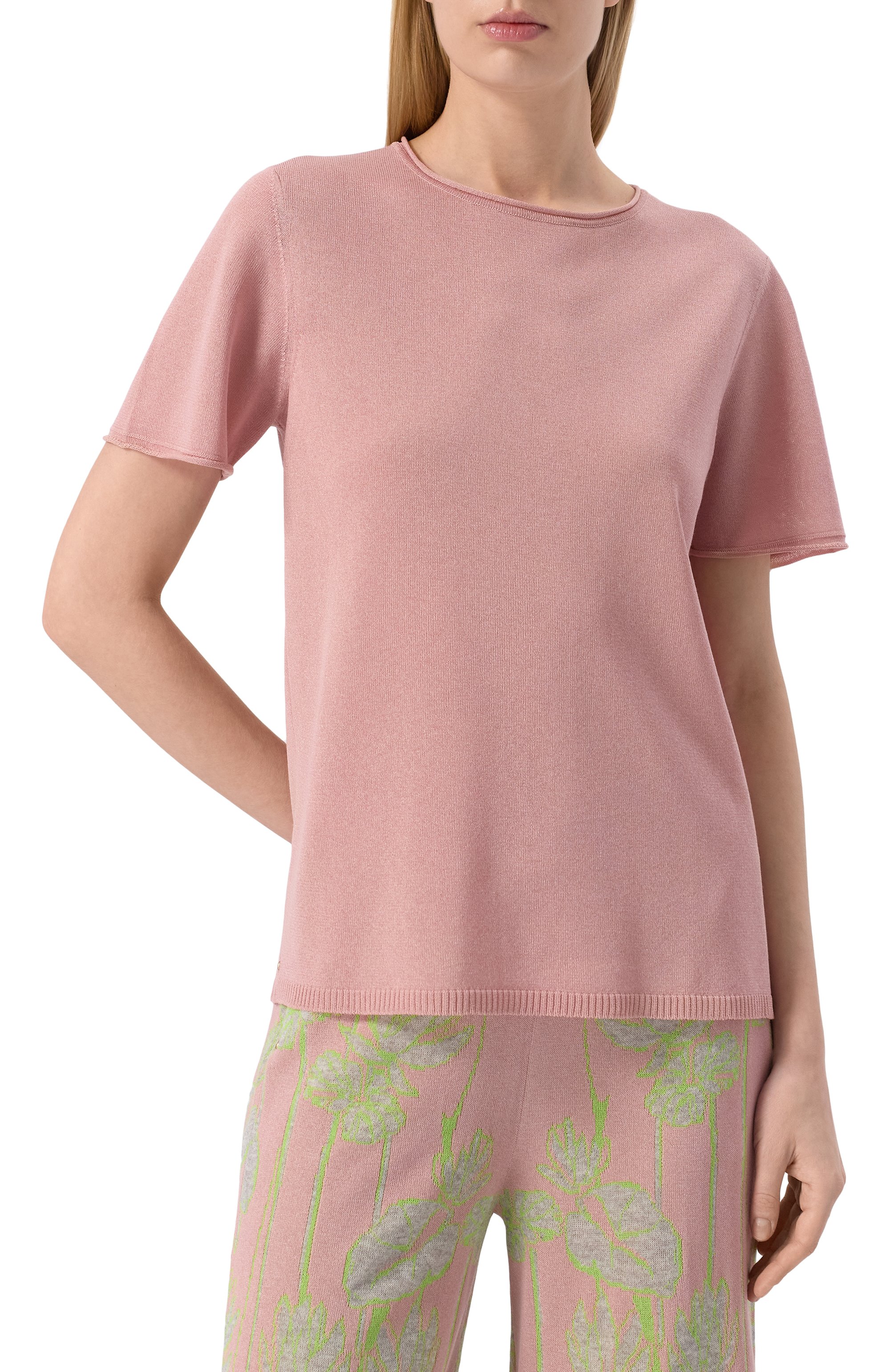 Пуловер из вискозы FREEAGE розового цвета по цене 21560 руб., арт. S25.JM295.7000.619, фото 3 Пуловер из вискозы FREEAGE, арт. S25.JM295.7000.619, фото 3