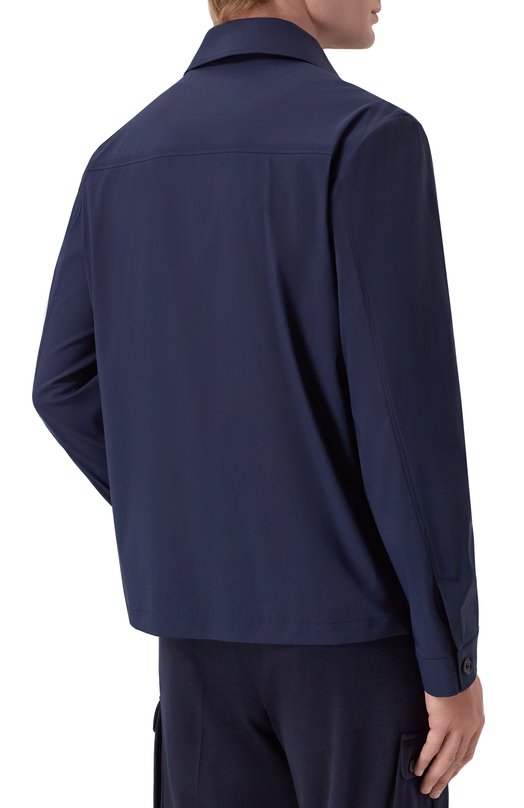 Шерстяная куртка-рубашка Corneliani 27LI23/2718523 Синий  27LI23/2718523 Фото 4