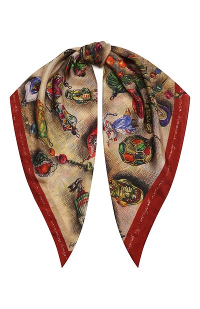 Шелковый платок новогодние игрушки GOURJI, арт. T23XMST7R/1, фото 1