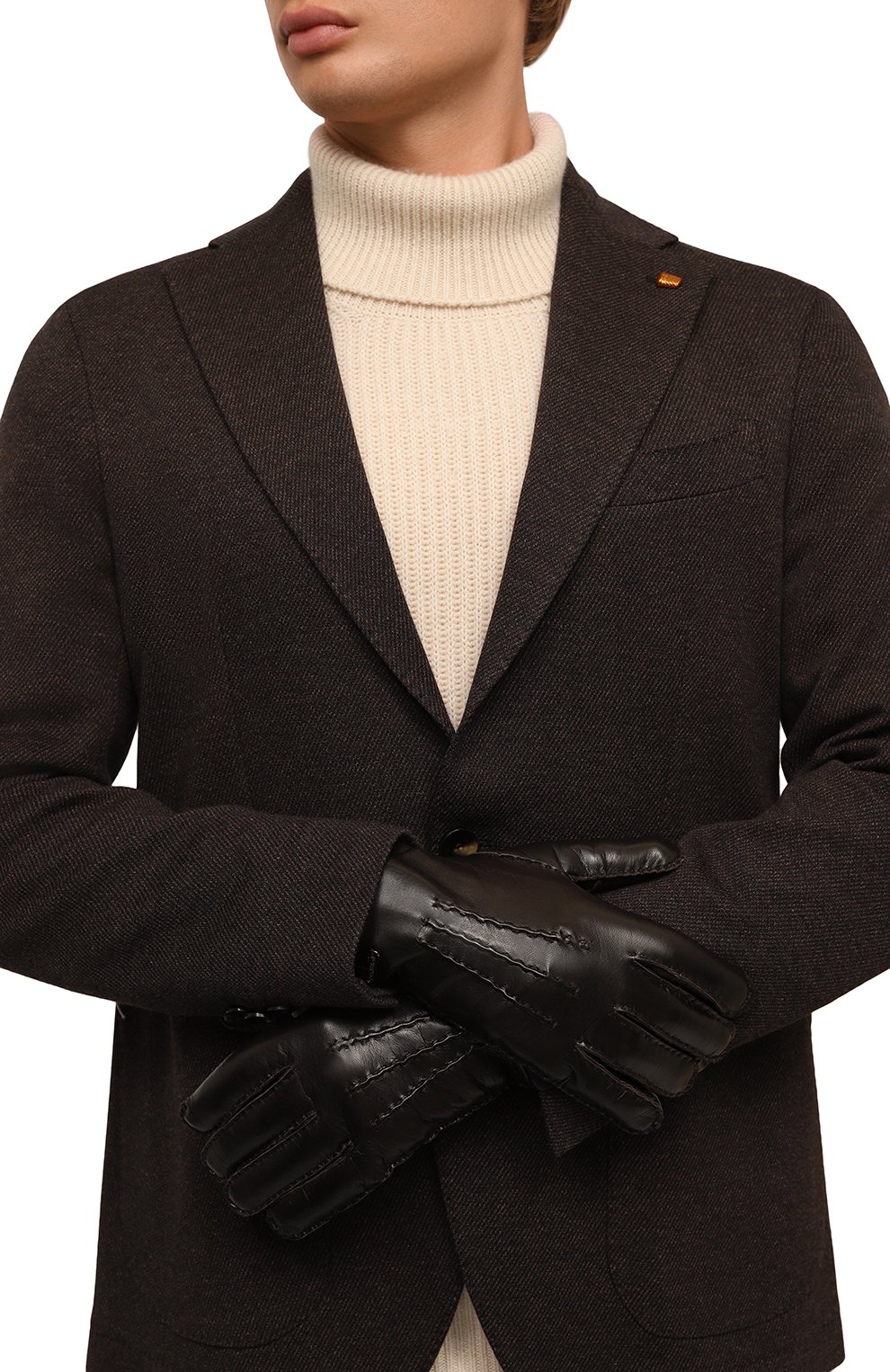 Кожаные перчатки CORNELIANI, арт. 94Q301-9420599, фото 2