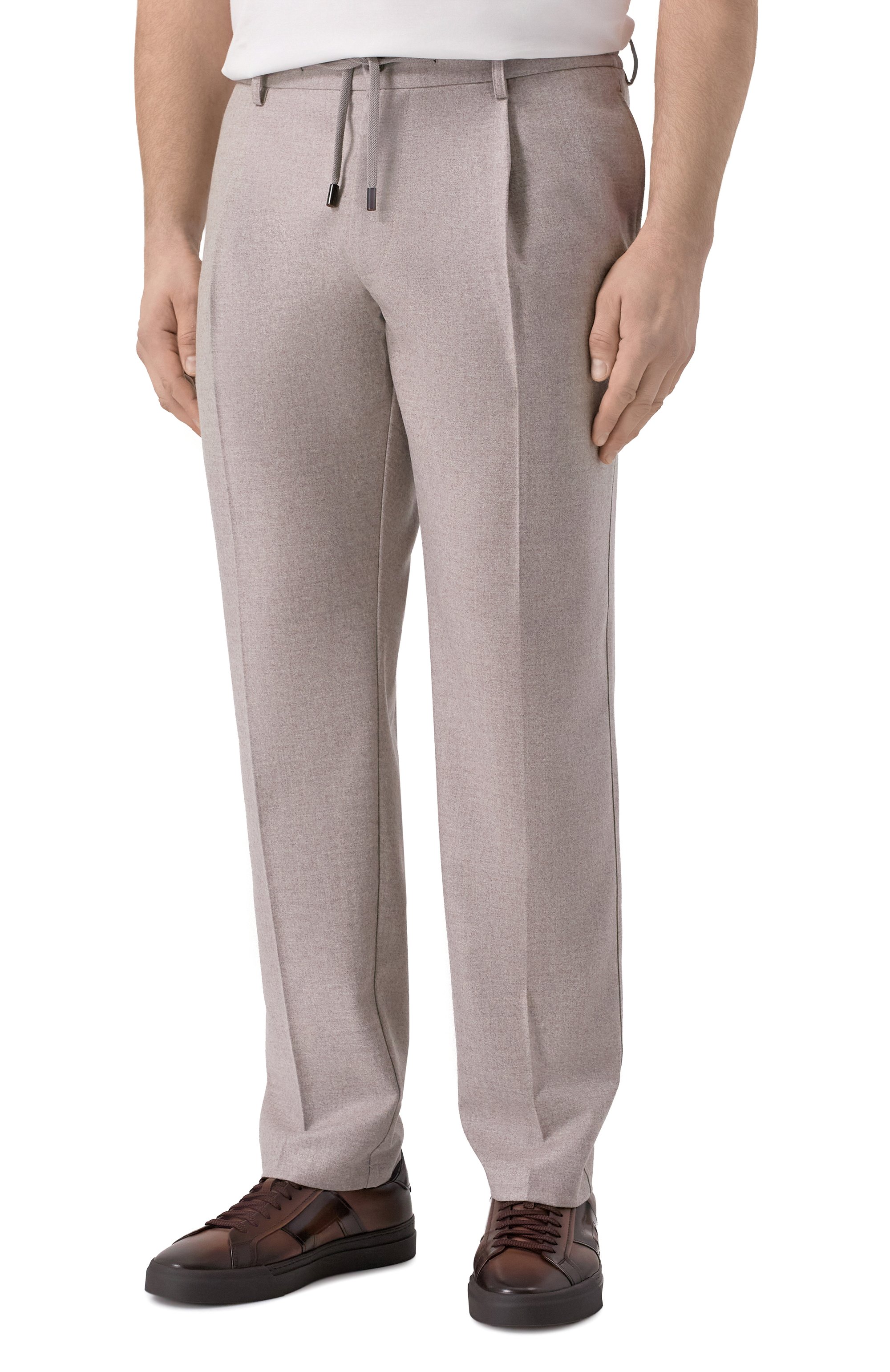 Брюки из шерсти и кашемира CAPOBIANCO бежевого цвета по цене 79950 руб., арт. 19M808.FA00./58, фото 3 Брюки из шерсти и кашемира CAPOBIANCO, арт. 19M808.FA00./58, фото 3