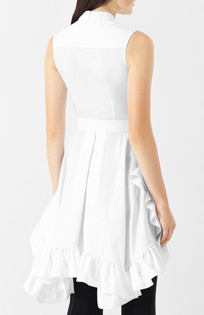 Удлиненный хлопковый топ с баской ALEXANDER MCQUEEN, арт. 525038/QLA03, фото 4
