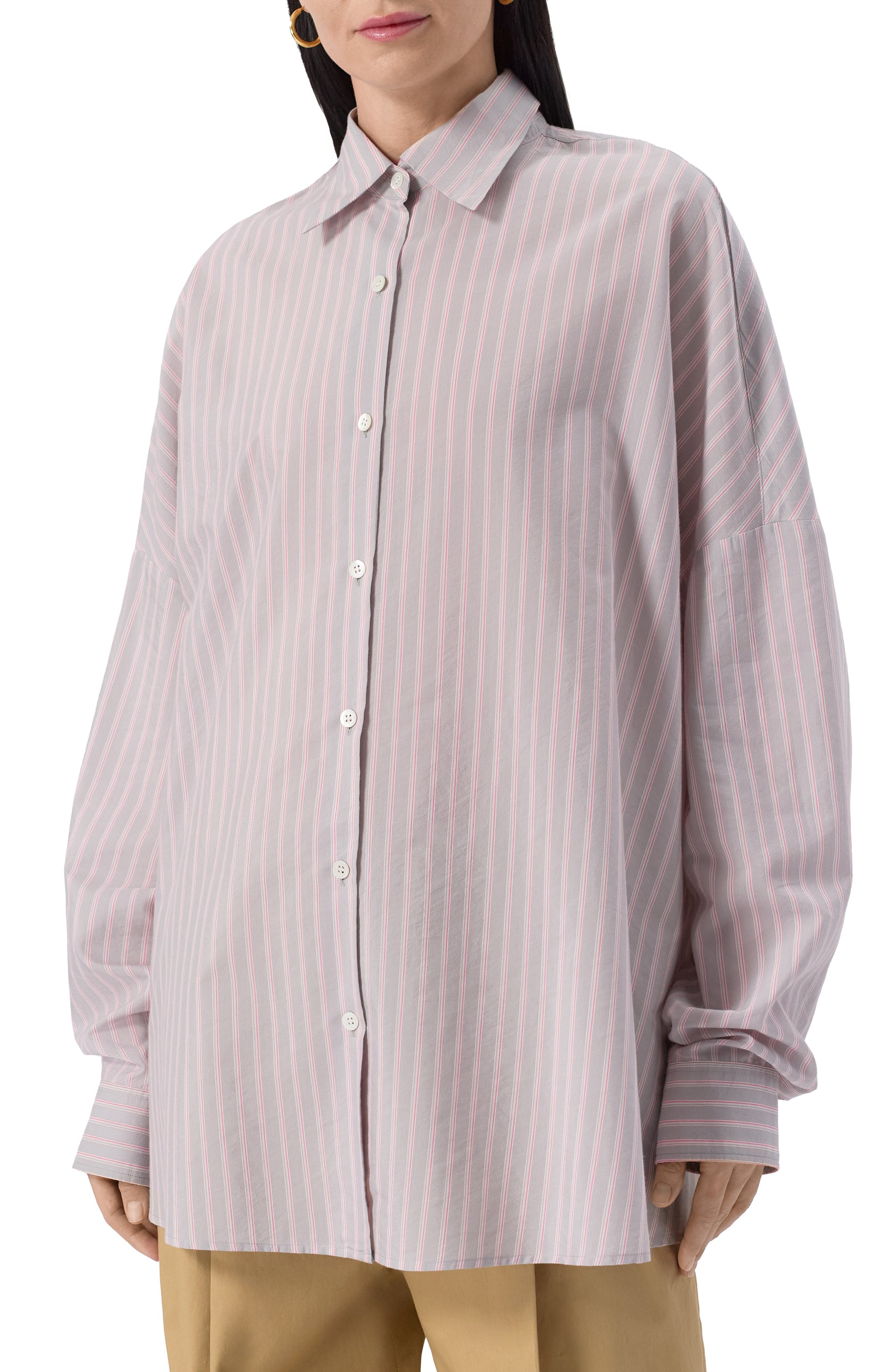 Рубашка DRIES VAN NOTEN серого цвета по цене 74900 руб., арт. 251-010700-1524, фото 3 Рубашка DRIES VAN NOTEN, арт. 251-010700-1524, фото 3