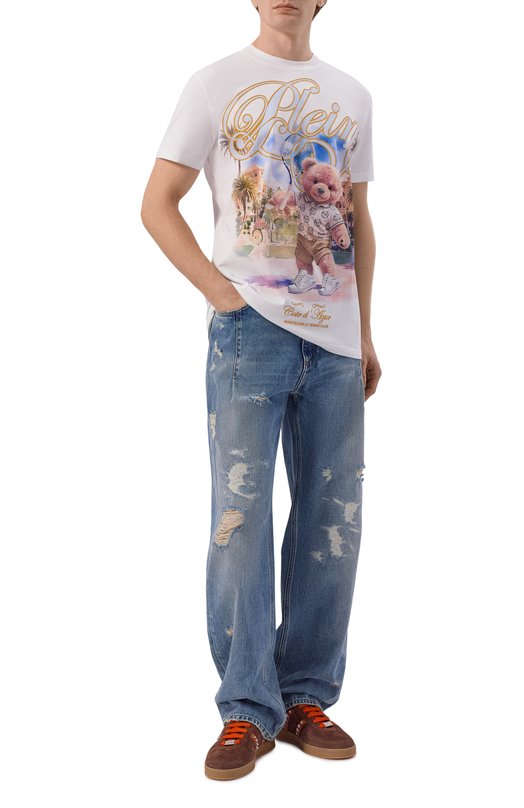 Хлопковая футболка Philipp Plein SAFC MTK8837 PJY002N Белый  SAFC MTK8837 PJY002N Фото 2