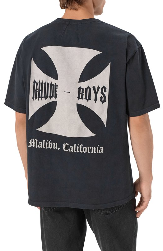 Хлопковая футболка Rhude RHPF25TT07012 Чёрный  RHPF25TT07012 Фото 4