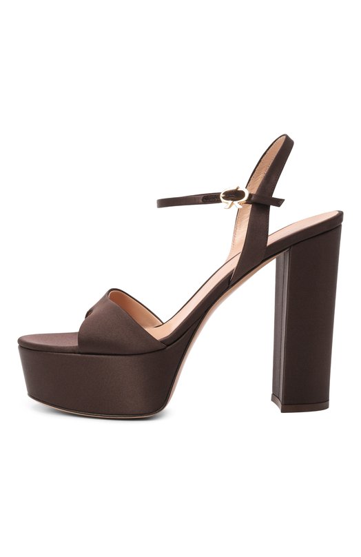 Текстильные босоножки Marlena Gianvito Rossi G32688.85RIC.CREM0KA Коричневый  G32688.85RIC.CREM0KA Фото 4