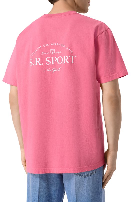 Хлопковая футболка Sporty and Rich T0043612201P139 Розовый  T0043612201P139 Фото 4