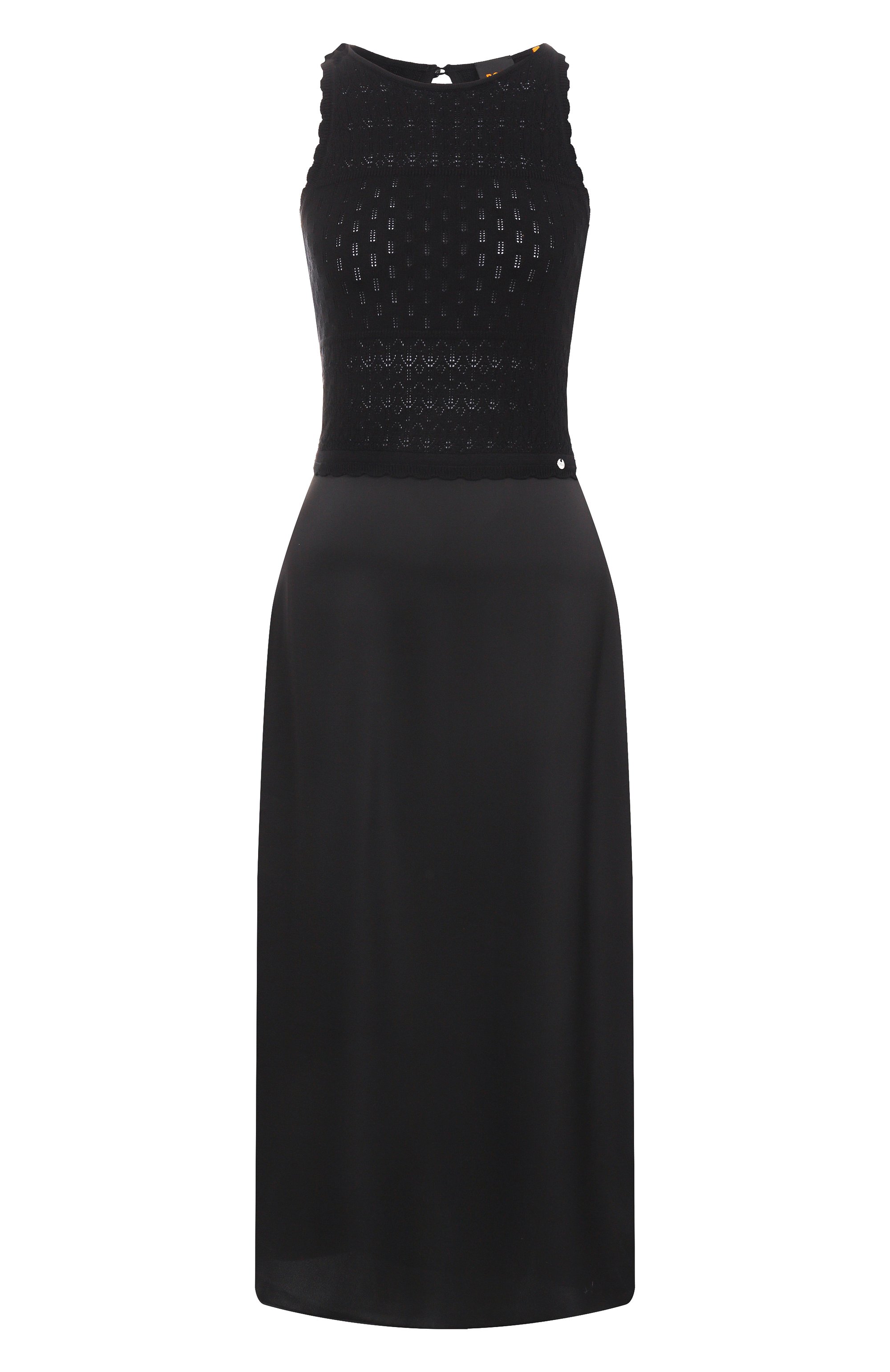 Платье из вискозы BOSS ORANGE черного цвета по цене 23950 руб., арт. 50538314, фото 1 Платье из вискозы BOSS ORANGE, арт. 50538314, фото 1