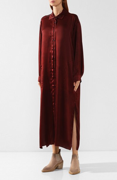 Шелковое платье UMA WANG темно-бордового цвета по цене 76450 руб., арт. A9 M UP5009, фото 3 Шелковое платье UMA WANG, арт. A9 M UP5009, фото 3