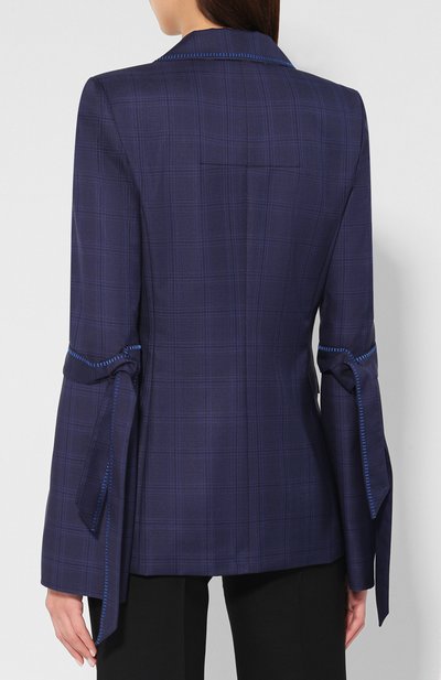 Жакет из смеси шерсти и шелка ROLAND MOURET синего цвета по цене 178000 руб., арт. PW19/S0691/F0296, фото 4 Жакет из смеси шерсти и шелка ROLAND MOURET, арт. PW19/S0691/F0296, фото 4