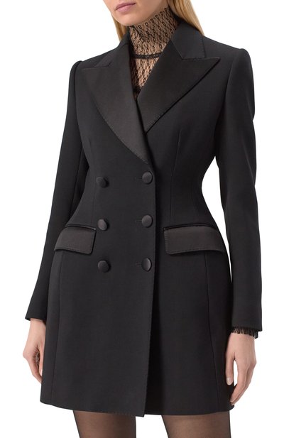 Жакет из шерсти и шелка DOLCE & GABBANA черного цвета по цене 544000 руб., арт. F27CVT/FUBGE, фото 3 Жакет из шерсти и шелка DOLCE & GABBANA, арт. F27CVT/FUBGE, фото 3