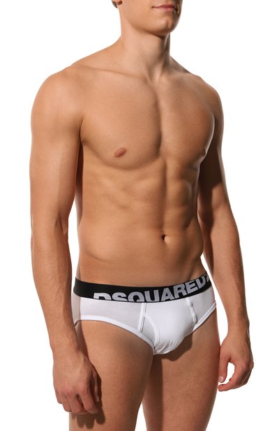 Комплект из двух брифов DSQUARED2 белого цвета по цене 9635 руб., арт. DCX670030, фото 2 Комплект из двух брифов DSQUARED2, арт. DCX670030, фото 2