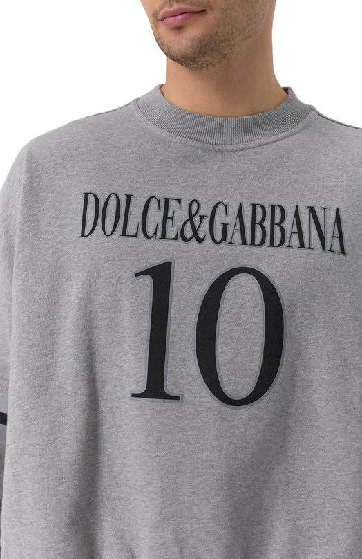 Хлопковый свитшот Dolce & Gabbana G9BEFT/G702N Серый  G9BEFT/G702N Фото 5