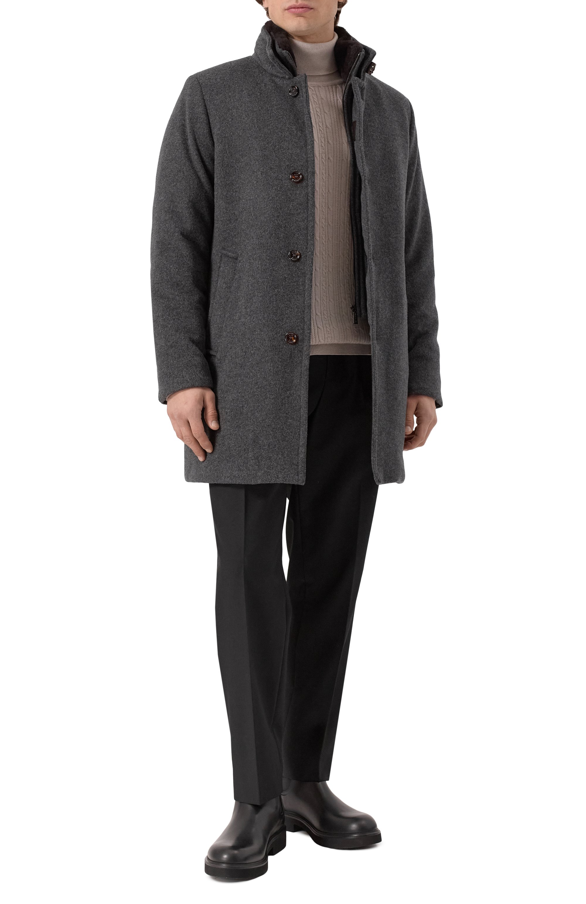 Пальто bond-fur с воротником из овчины MOORER, арт. B0ND/FUR-LE, фото 2