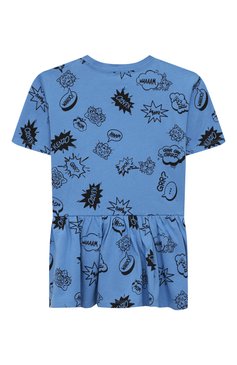 Детское хлопковое платье KENZO синего цвета, арт. K60217/3-5 | Фото 2 (Рукава: Короткие; Драгоценные камни: Проставлено; Материал внешний: Хлопок; Материал сплава: Проставлено; Девочки Кросс-КТ: Платье-одежда; Случай: Повседневный)