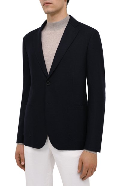 Шерстяной пиджак GIORGIO ARMANI темно-синего цвета по цене 161500 руб., арт. 0WGGG0GS/T01VX, фото 4 Шерстяной пиджак GIORGIO ARMANI, арт. 0WGGG0GS/T01VX, фото 4