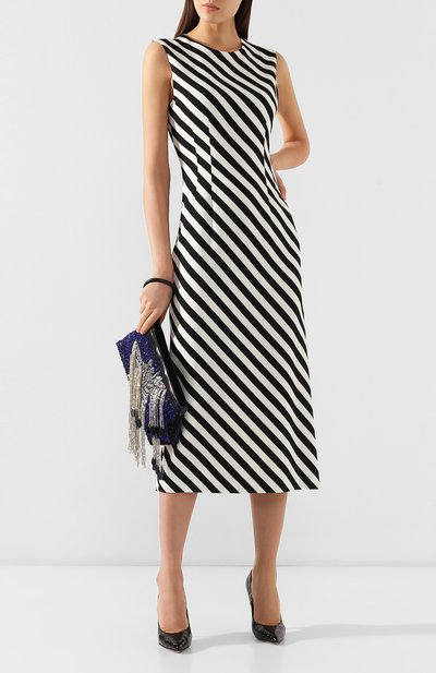 Платье в полоску DRIES VAN NOTEN черного цвета по цене 112500 руб., арт. 191-11052-7097, фото 2 Платье в полоску DRIES VAN NOTEN, арт. 191-11052-7097, фото 2