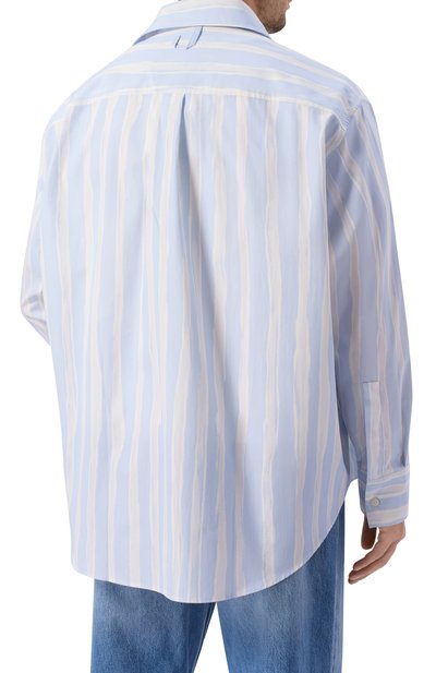 Хлопковая рубашка JACQUEMUS голубого цвета по цене 61400 руб., арт. 26ESHM00605/AW00691, фото 4 Хлопковая рубашка JACQUEMUS, арт. 26ESHM00605/AW00691, фото 4