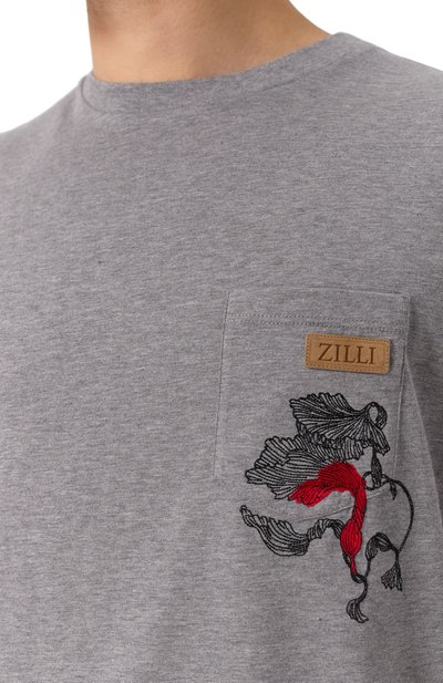 Футболка из хлопка и шелка ZILLI, арт. TSR02LM0107VFWE00, фото 5