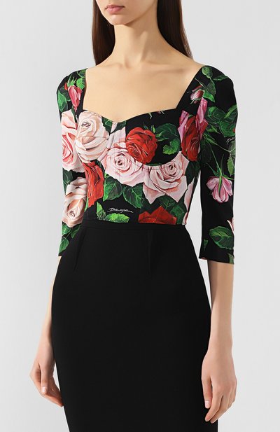 Шелковый топ DOLCE & GABBANA разноцветного цвета по цене 140500 руб., арт. F73G0T/FSAX7, фото 3 Шелковый топ DOLCE & GABBANA, арт. F73G0T/FSAX7, фото 3