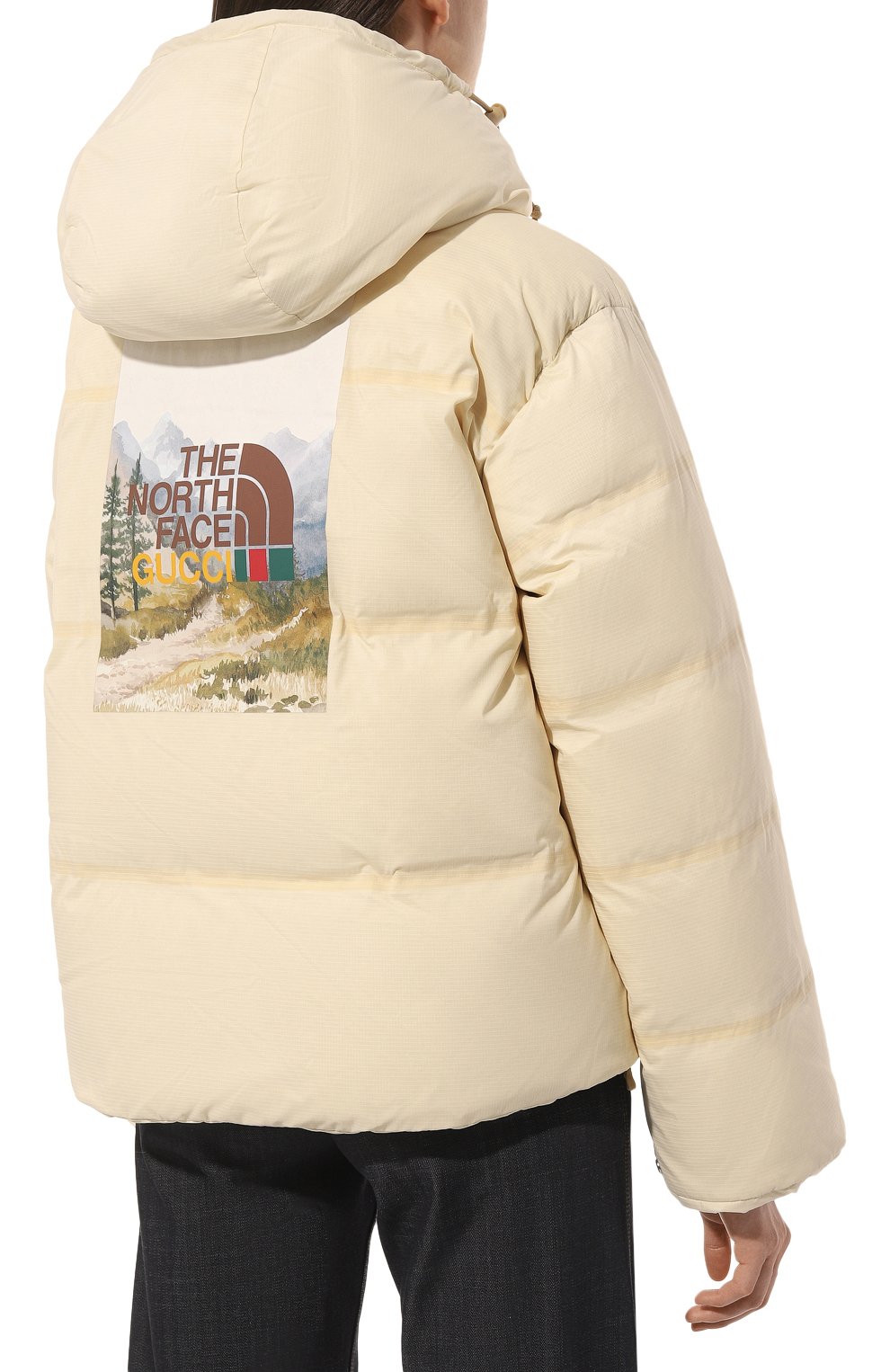 Пуховик the north face x gucci GUCCI кремового цвета по цене 302400 руб., арт. 663735 XAAC9, фото 4 Пуховик the north face x gucci GUCCI, арт. 663735 XAAC9, фото 4