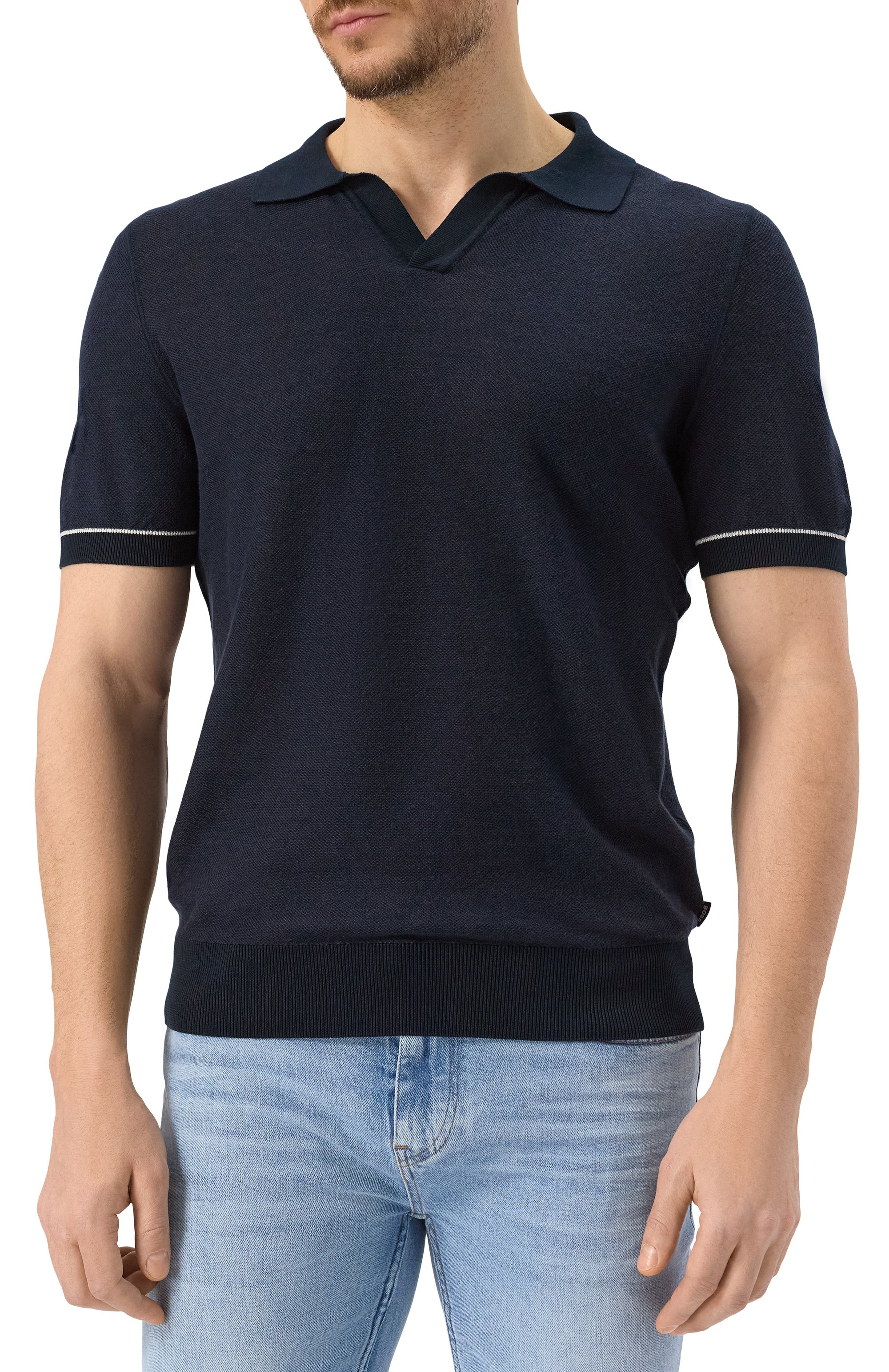 Поло из хлопка и лиоцелла BOSS, арт. 50537654, фото 3