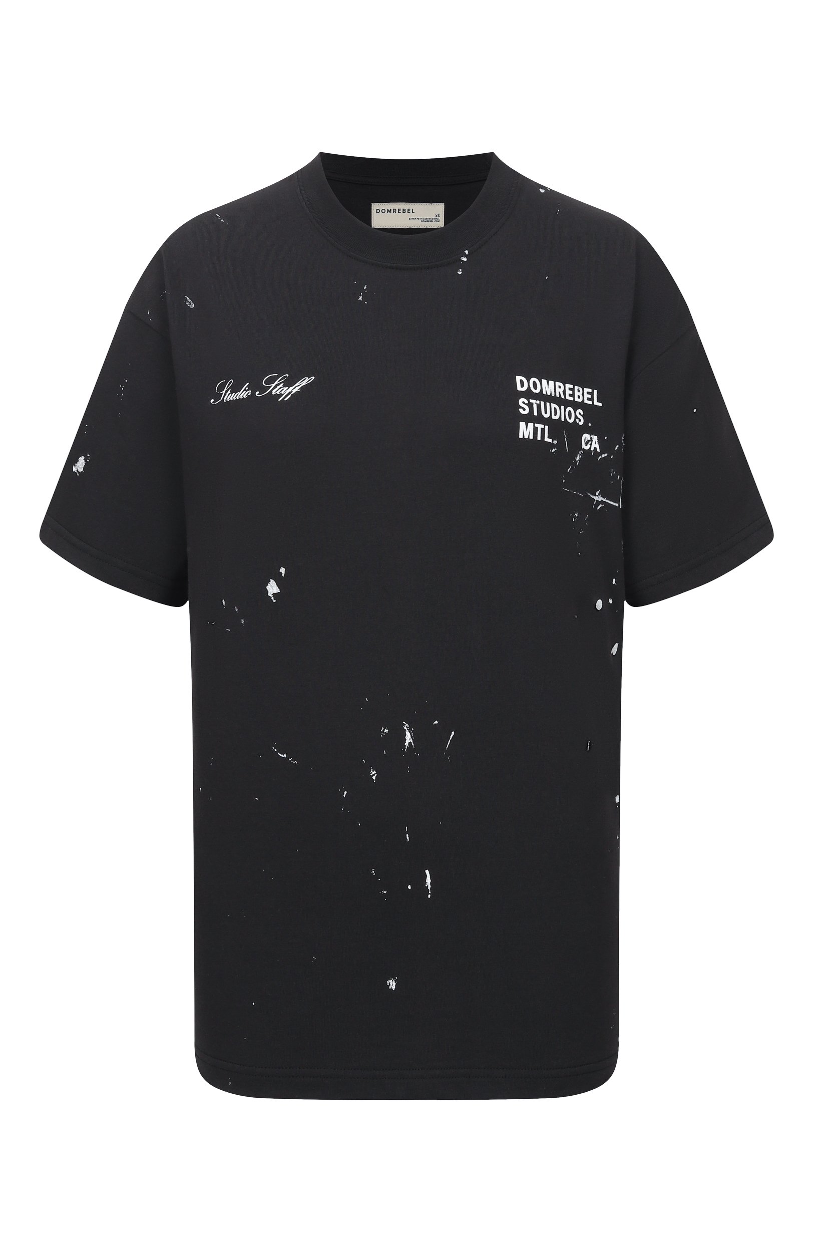 Хлопковая футболка DOMREBEL черного цвета по цене 24950 руб., арт. STAFF/T-SHIRT, фото 1 Хлопковая футболка DOMREBEL, арт. STAFF/T-SHIRT, фото 1