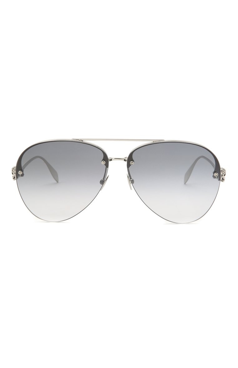 Женские солнцезащитные очки ALEXANDER MCQUEEN синего цвета, арт. AM0270S 001 | Фото 3 (Тип очков: С/з; Региональные ограничения белый список (Axapta Mercury): RU, Не проставлено; Материал: Металл; Нос: Не проставлено; Оптика Гендер: оптика-женское; Очки форма: Авиаторы)