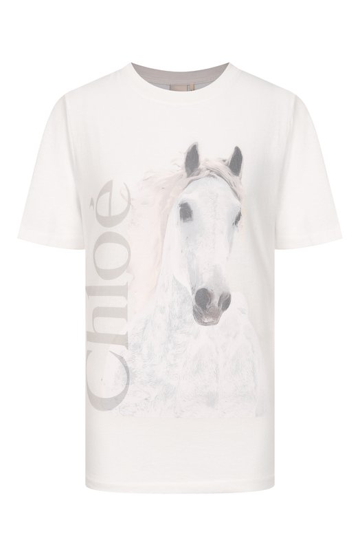 Хлопковая футболка Chloé CH26SJH11802 Белый CH26SJH11802