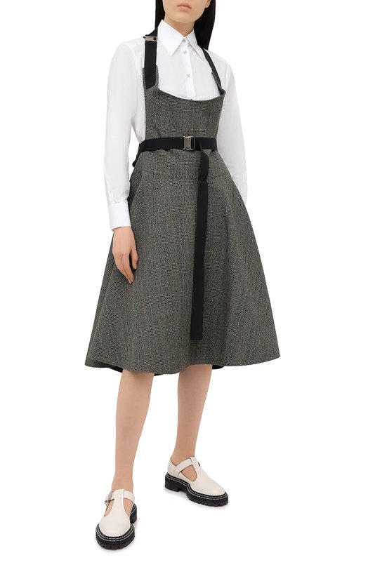 Шерстяное платье Junya Watanabe Хаки, фото 2