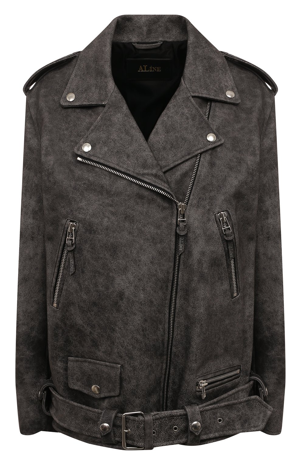 Кожаная куртка ALINE серого цвета по цене 165000 руб., арт. AL22FW010908, фото 1 Кожаная куртка ALINE, арт. AL22FW010908, фото 1