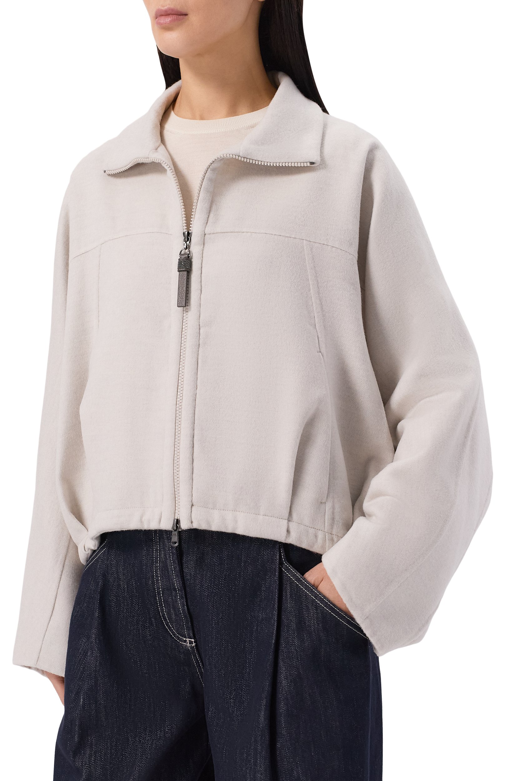 Шерстяная куртка BRUNELLO CUCINELLI светло-бежевого цвета по цене 396000 руб., арт. MD565B3F06, фото 3 Шерстяная куртка BRUNELLO CUCINELLI, арт. MD565B3F06, фото 3