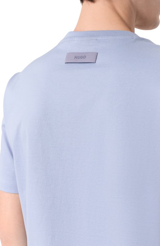 Хлопковая футболка HUGO 50542969 Голубой  50542969 Фото 5