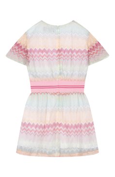 Детское платье из вискозы MISSONI разноцветного цвета, арт. MW1C01/Q0077/4-6 | Фото 2 (Рукава: Короткие; Материал внешний: Вискоза; Случай: Повседневный; Девочки Кросс-КТ: Платье-одежда; Материал подклада: Хлопок; Ростовка одежда: 4 года | 104 см)