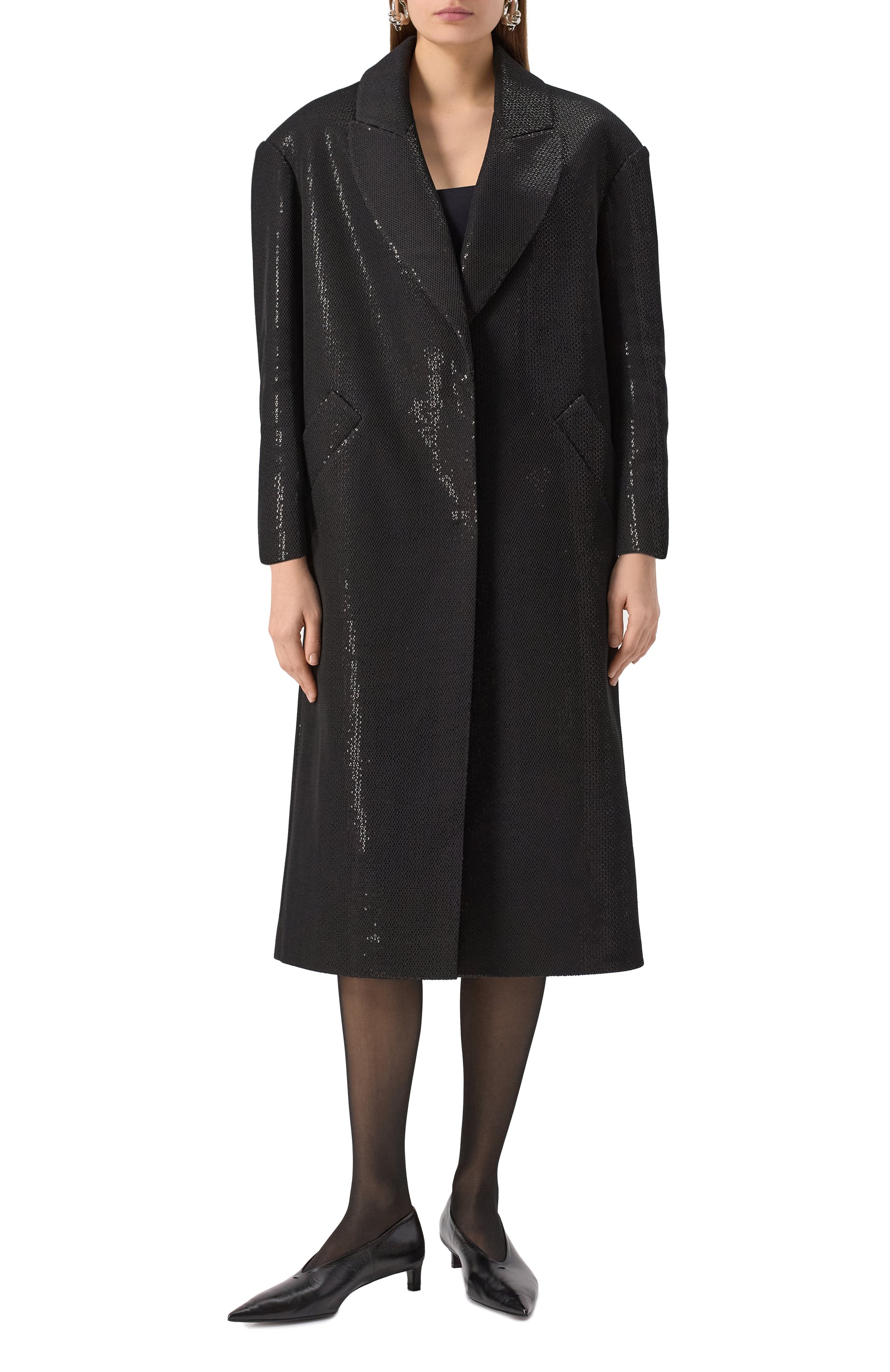 Пальто с отделкой пайетками CHAPURIN, �арт. CT/20377/28766-М, фото 3