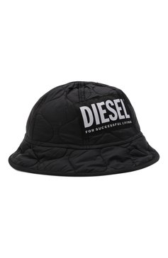 Детская утепленная панама DIESEL черного цвета, арт. J00488-KXBAT | Фото 1 (Материал: Текстиль, Синтетический материал)