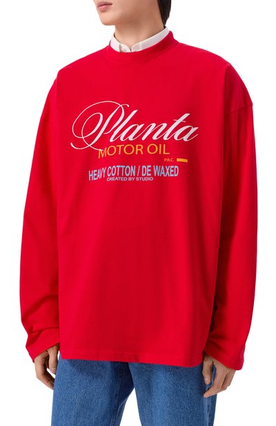 Хлопковый лонгслив PLANTA ROSA, арт. PR/L01.1/MOTOROIL-WHITE/220, фото 3