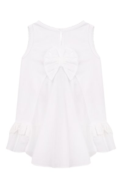 Хлопковый топ MONNALISA белого цвета по цене 7470 руб., арт. 393606SE, фото 2 Хлопковый топ MONNALISA, арт. 393606SE, фото 2