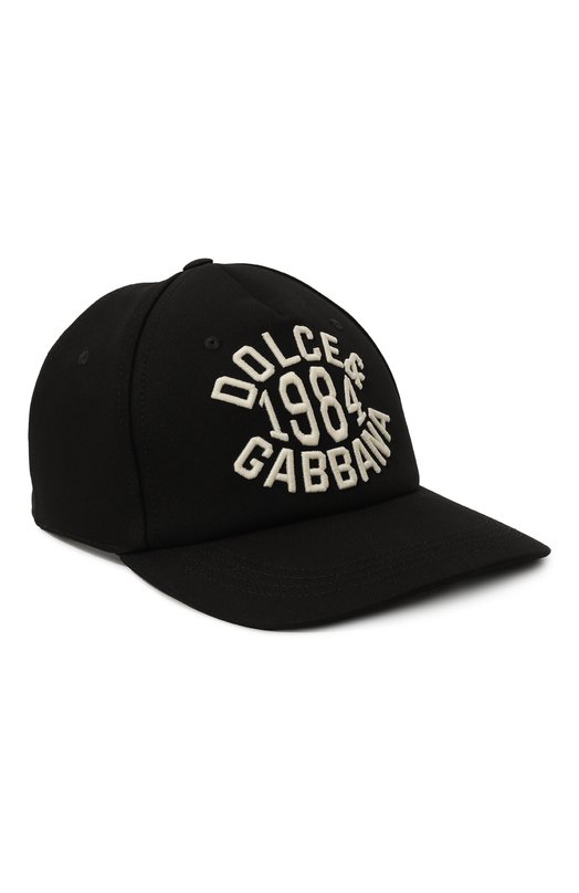 Хлопковая бейсболка Dolce & Gabbana GH873Z/GI334 Чёрный GH873Z/GI334