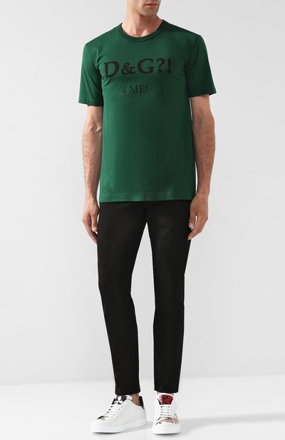 Хлопковые зауженные брюки прямого кроя DOLCE & GABBANA, арт. GYD2LT/G8Z00, фото 2