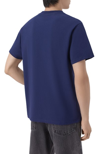 Хлопковая футболка SPORTY AND RICH темно-синего цвета по цене 12150 руб., арт. T0119710241BL106, фото 4 Хлопковая футболка SPORTY AND RICH, арт. T0119710241BL106, фото 4