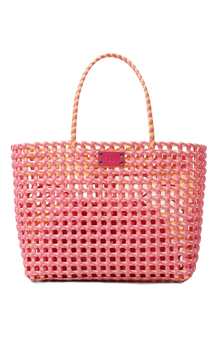 Женский сумка-тоут msgm MSGM розового цвета, арт. 3641MDZ48/632 | Фото 6 (Материал сплава: Проставлено; Драгоценные камни: Проставлено; Материал: Экокожа; Размер: large)
