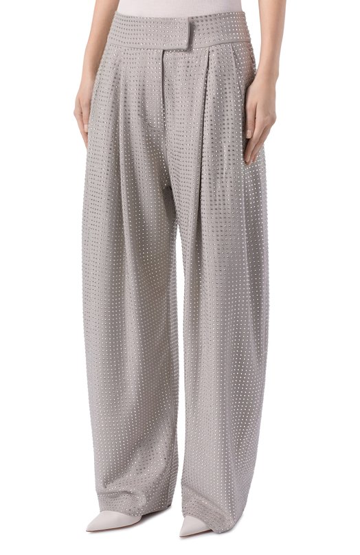 Брюки с отделкой стразами Pinko 103549/A287 Серый  103549/A287 Фото 3