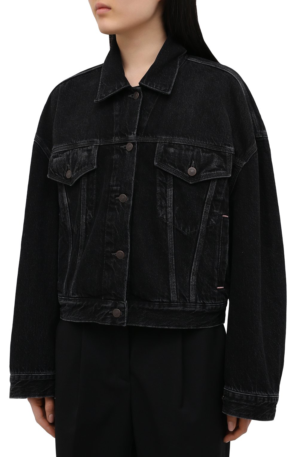 Джинсовая куртка ACNE STUDIOS черного цвета по цене 32500 руб., арт. A90302, фото 3 Джинсовая куртка ACNE STUDIOS, арт. A90302, фото 3